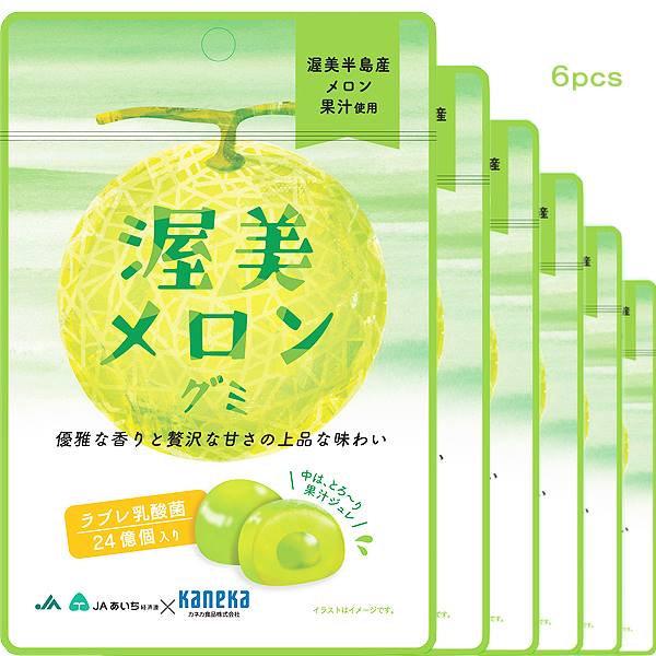 6袋セット販売 メロングミ 渥美メロングミ ラブレ乳酸菌入り。JAあいち