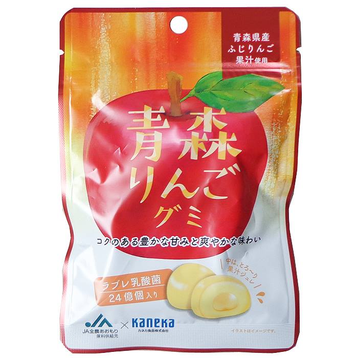 6袋セット販売 グミ 乳酸菌入り 青森ふじりんごグミ カネカ食品 美味しい スッキリ 甘味 酸味 の調和が絶妙 さわやかな味わい 果汁ジュレ ラブレ乳酸菌 青森県産 ふじりんご JA全農あおもり カネカ食品 共同開発 二重構造グミ