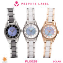 プライベートレーベル ソーラー ３針 SSセラミック レディースウォッチ PL0029