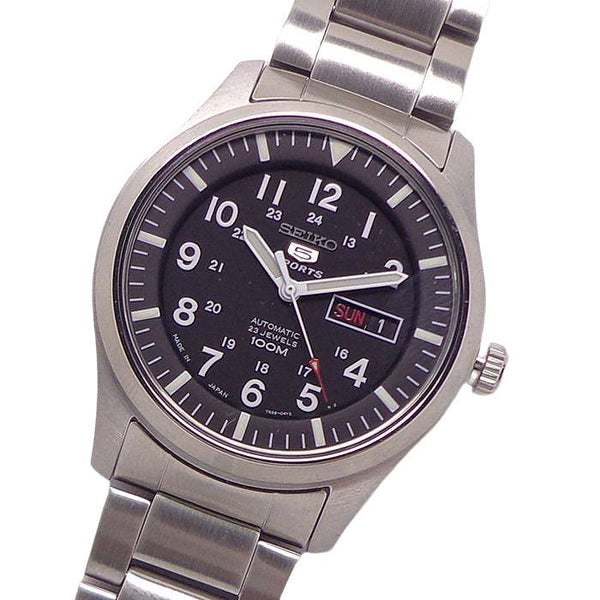 セイコー 腕時計SNZG13J1日本製自動巻きスケルトン100m防水デイデイト